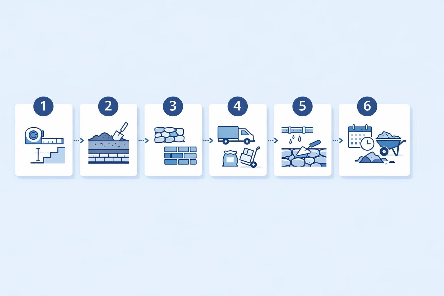 Processus — Construction d'un muret en pierre : chiffrage détaillé