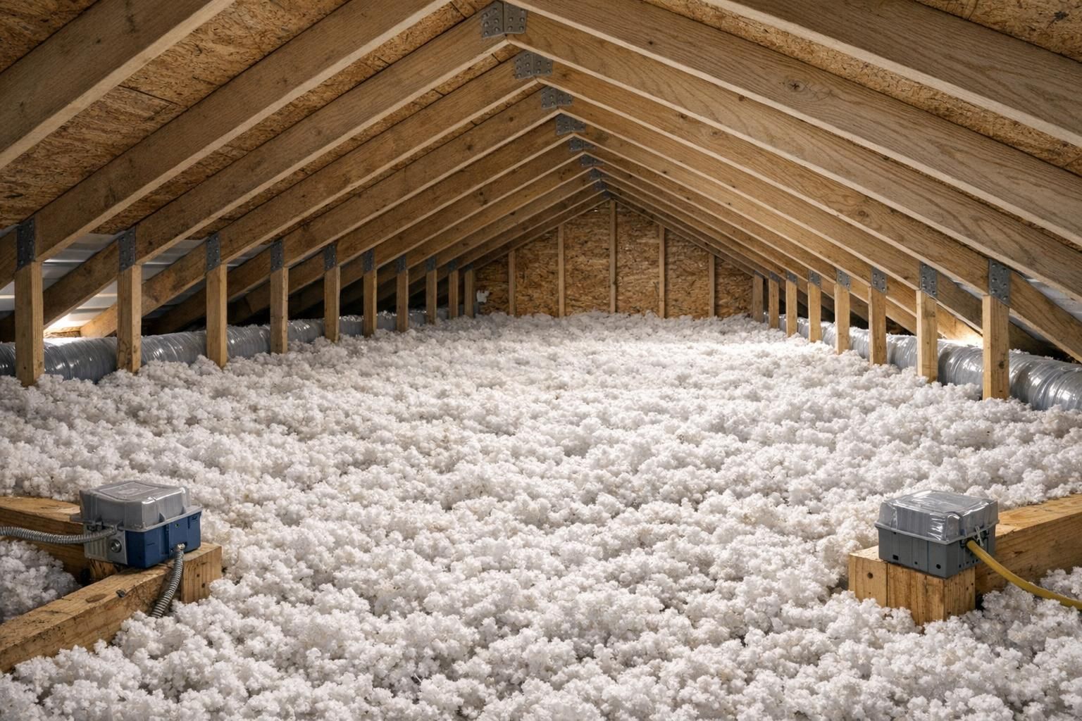 Combles perdus isolés par soufflage avec ventilation en rive préservée